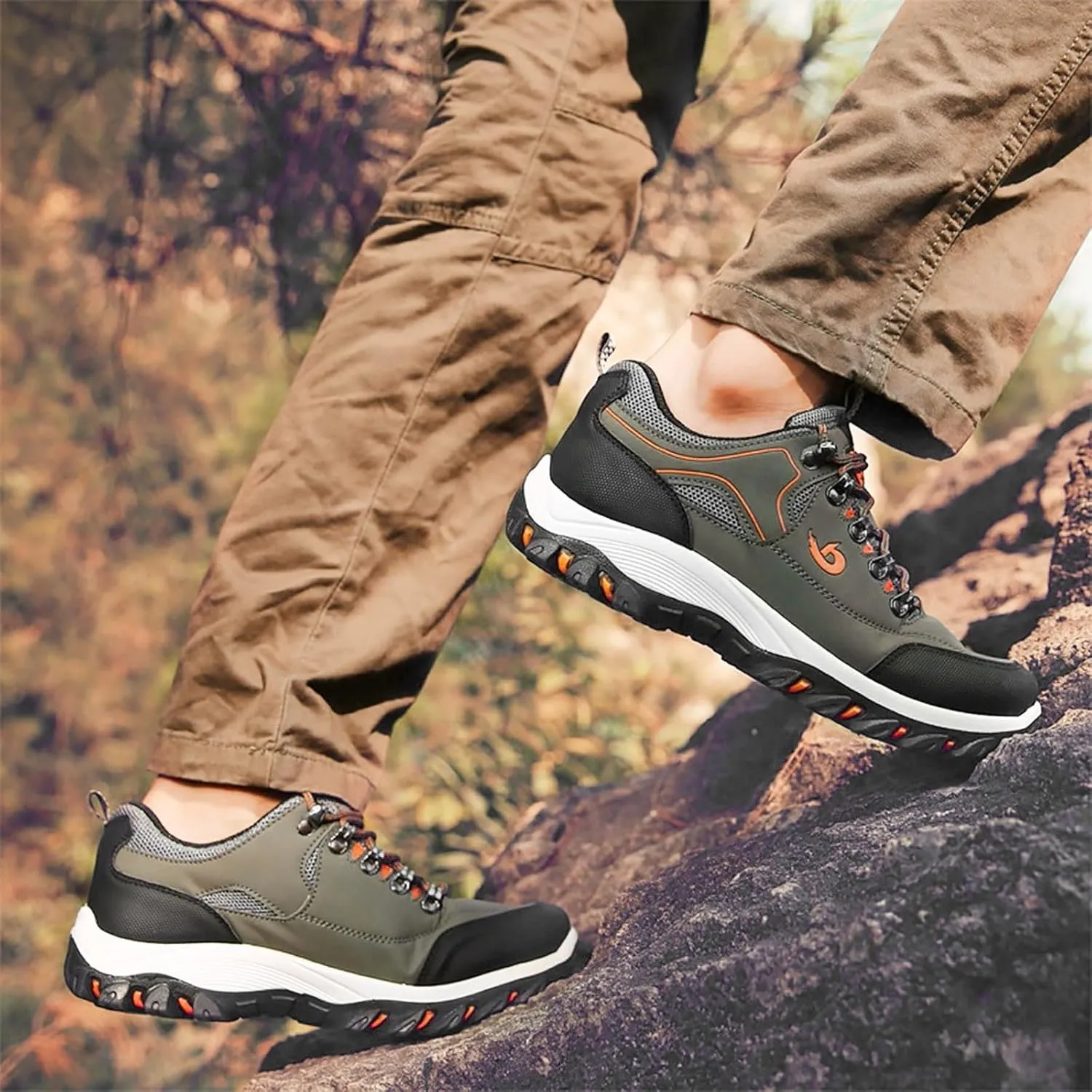 Men’s Hiking Shoes Breathable Lightweight Walking Shoes Slip on Workout Shoes for Trekking Camping Walking Fishing