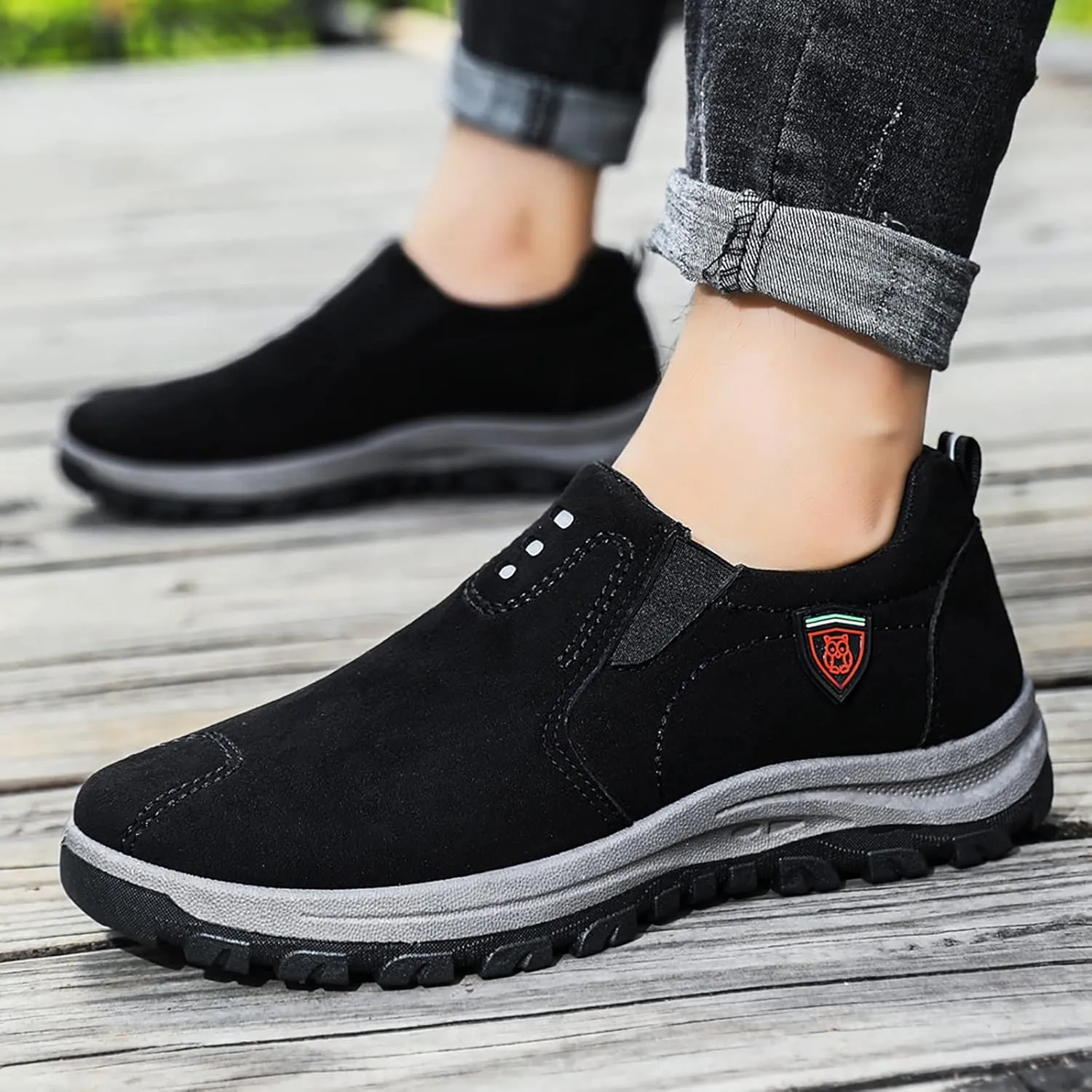 Men’s Hiking Shoes Breathable Lightweight Walking Shoes Slip on Workout Shoes for Trekking Camping Walking Fishing