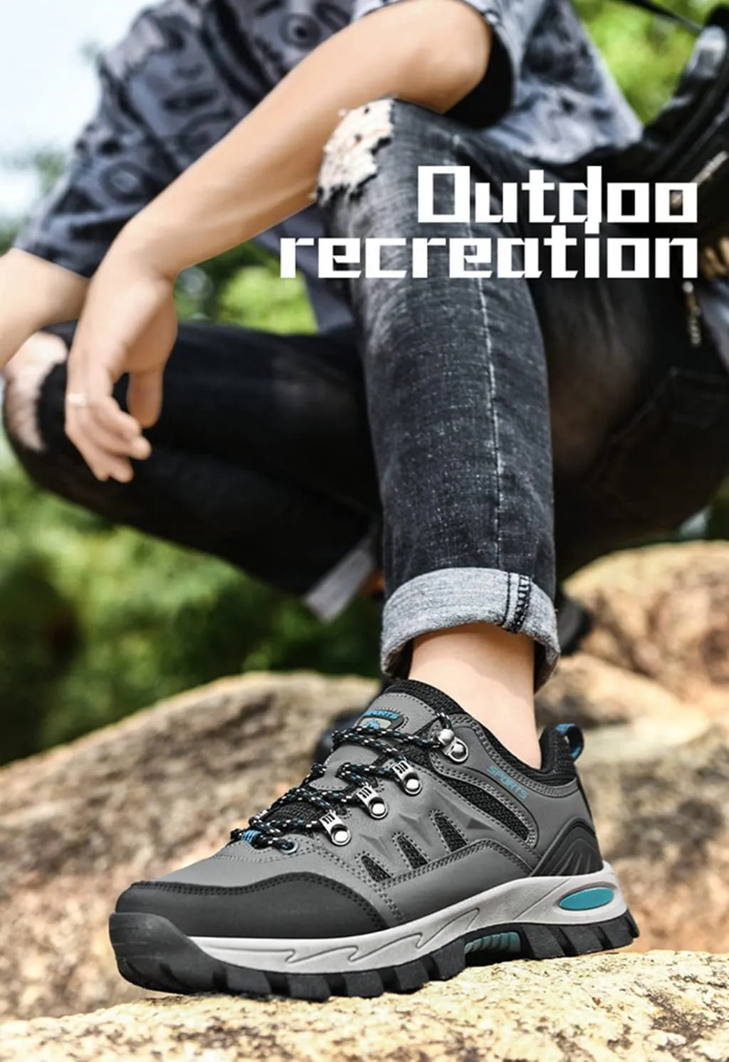 Men's Hiking Shoes Waterproof Anti Slip Hiking Boots Outdoor Lightweight Trekking Sneakers