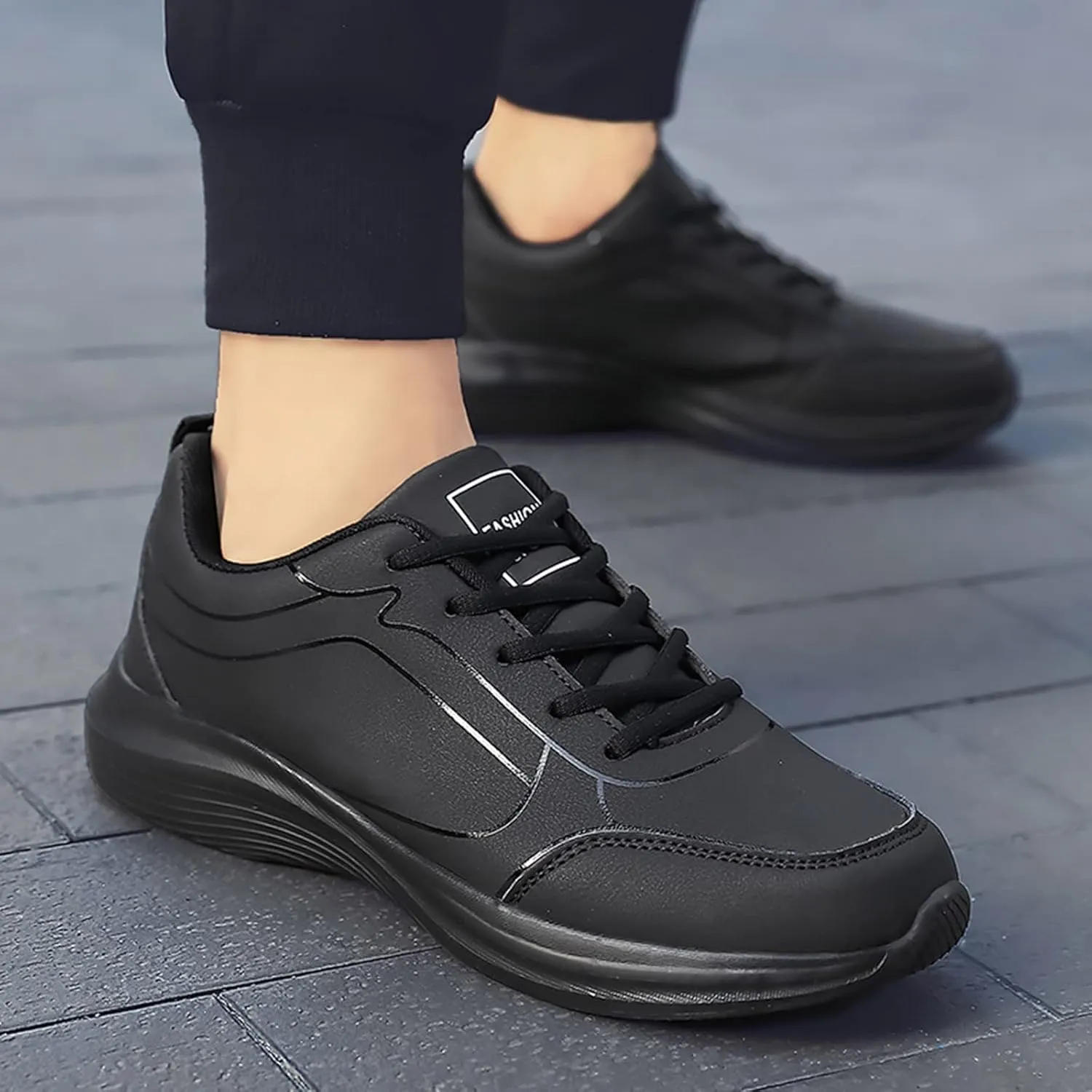 Men's Lace Up Memory Foam Sneakers Breathable Elastic Fly Woven Mesh Sneaker Breathable Diabetic Shoes for Men
