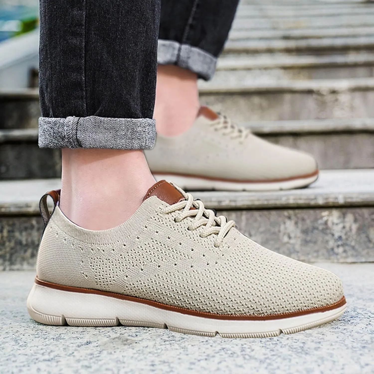 Men's Lace Up Memory Foam Sneakers Lightweight Sport Gym Jogging Walking Sneaker Lightweight Minimalist Shoes