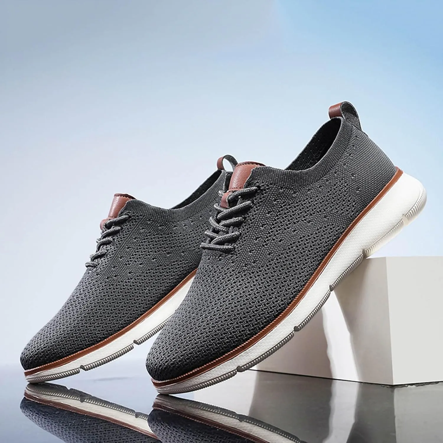 Men's Lace Up Memory Foam Sneakers Lightweight Sport Gym Jogging Walking Sneaker Lightweight Minimalist Shoes