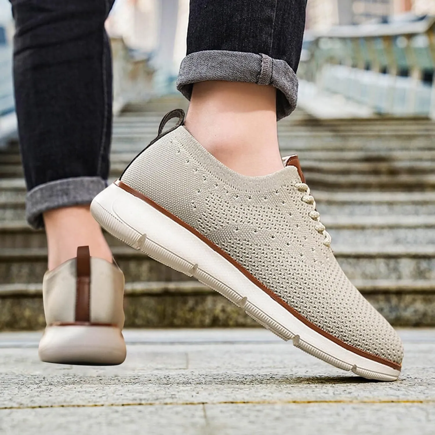 Men's Lace Up Memory Foam Sneakers Lightweight Sport Gym Jogging Walking Sneaker Lightweight Minimalist Shoes