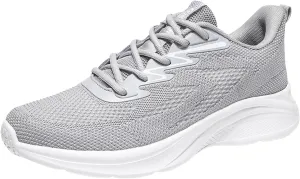 Men's Lightweight Cushion Sneakers Lightweight Breathable Slip on Running Shoe Breathable Lace Up Shoes for Men