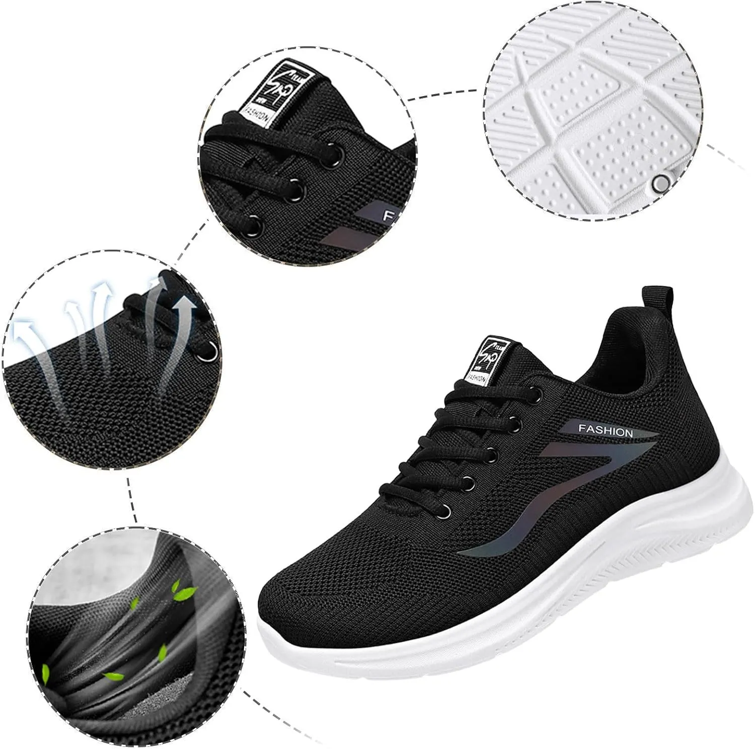 Men's Lightweight Non Slip Barefoot Shoes Lace Up Lightweight Breathable Fashion Sneaker Non Slip Walking Shoes