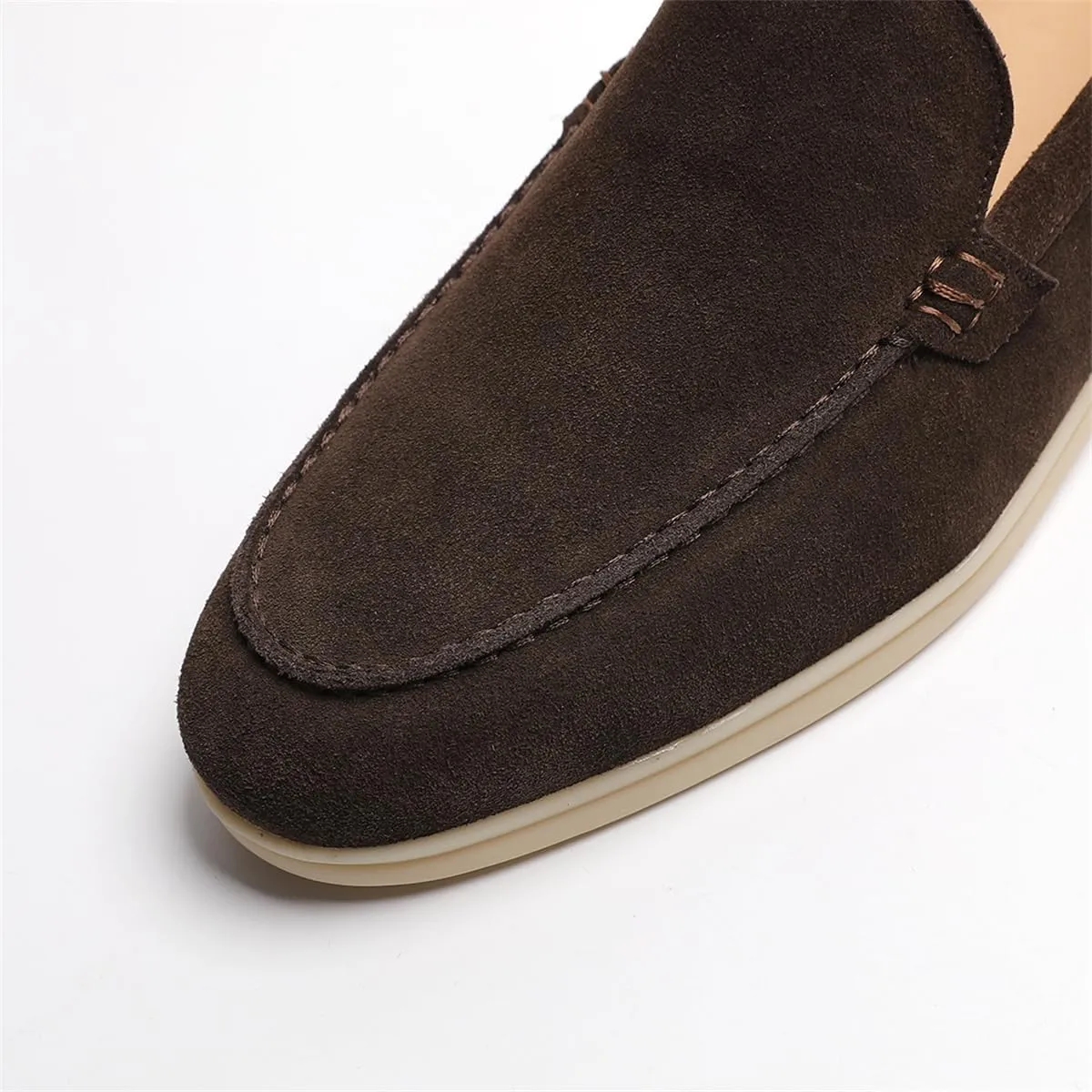Men's Loafers & Slip-Ons - Genuine Leather Slip-On Loafers for Men | Comfortable Casual Shoes with Elastic