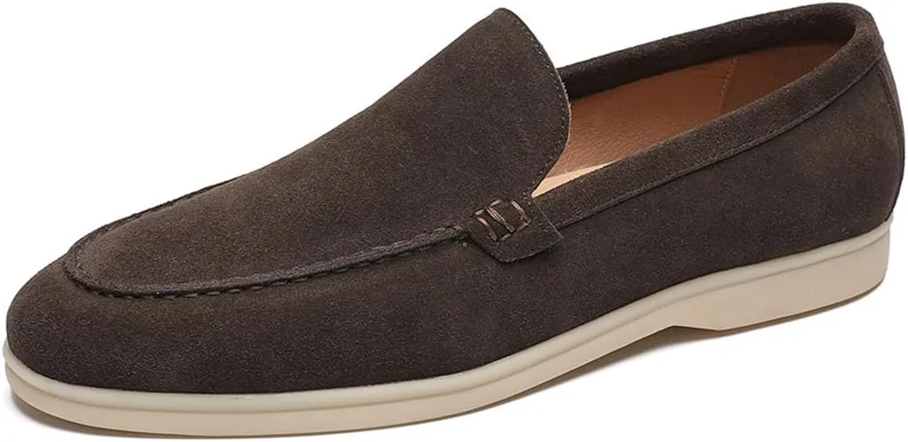 Men's Loafers & Slip-Ons - Genuine Leather Slip-On Loafers for Men | Comfortable Casual Shoes with Elastic