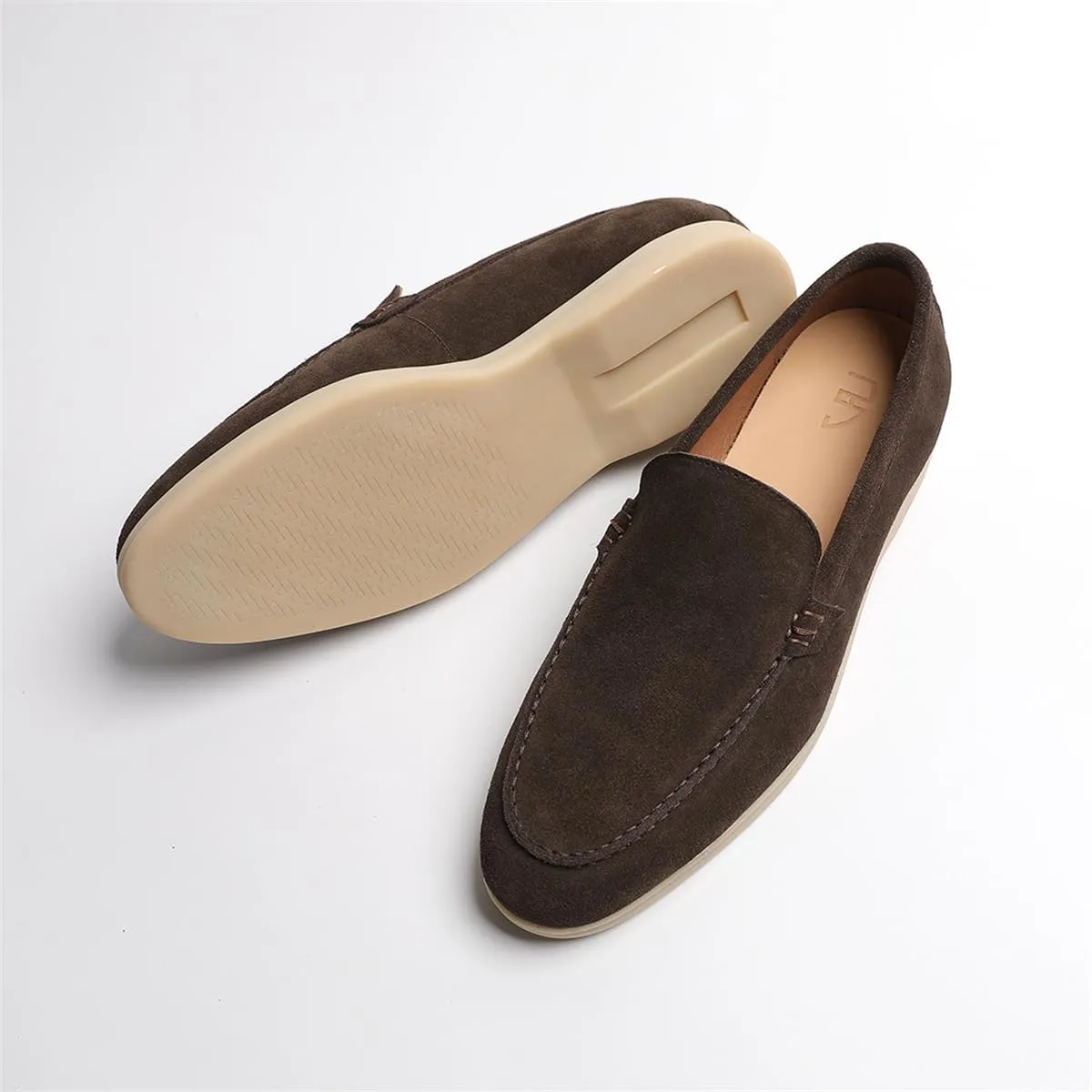 Men's Loafers & Slip-Ons - Genuine Leather Slip-On Loafers for Men | Comfortable Casual Shoes with Elastic