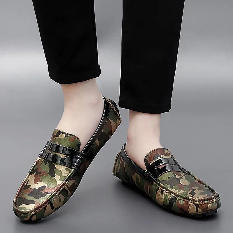 Mens Loafers Colorful Vegan Leather Penny Driving Loafers Resistant Comfortable Flexible Walking Slip On