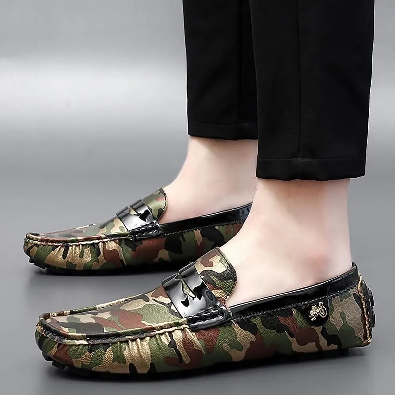 Mens Loafers Colorful Vegan Leather Penny Driving Loafers Resistant Comfortable Flexible Walking Slip On