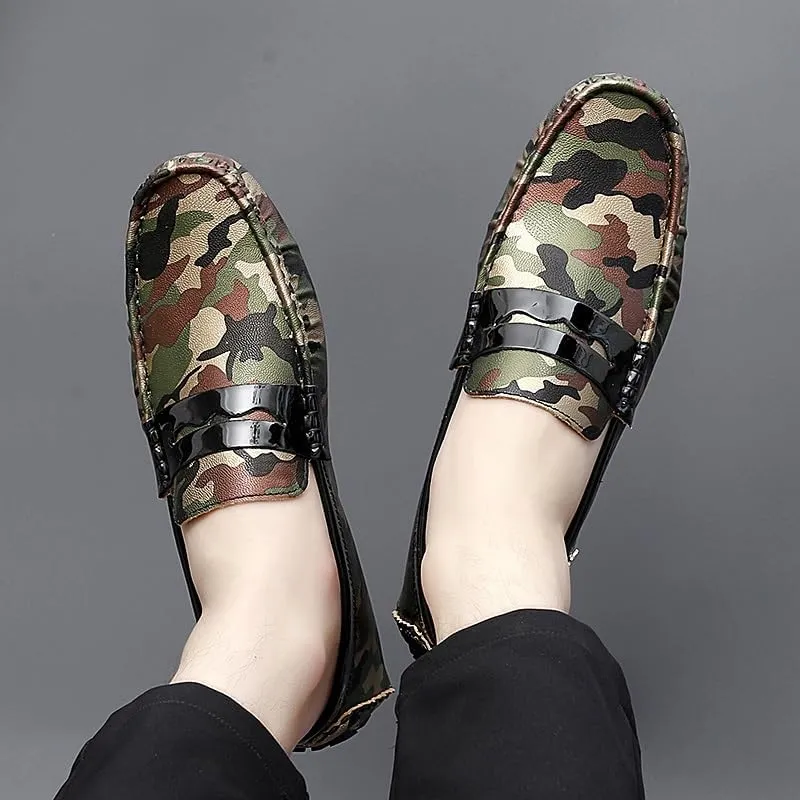 Mens Loafers Colorful Vegan Leather Penny Driving Loafers Resistant Comfortable Flexible Walking Slip On