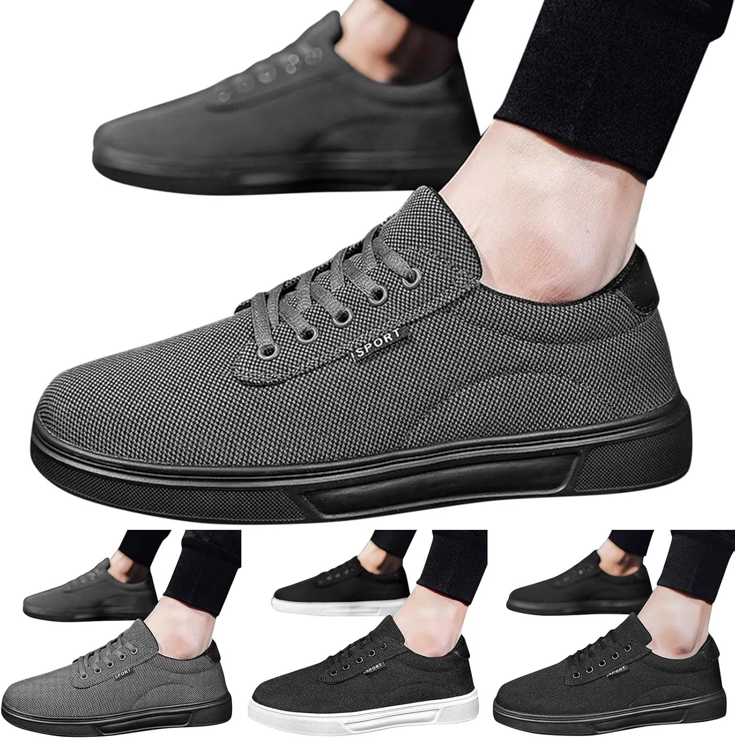 Men's Non Slip Barefoot Minimalist Shoes Business Mesh Breathable Walking Shoe Breathable Lace Up Shoes for Men