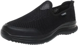Mens Non Slip Walking Sneakers Lightweight Breathable Slip on Running Shoes Athletic Gym Tennis Shoes for Men