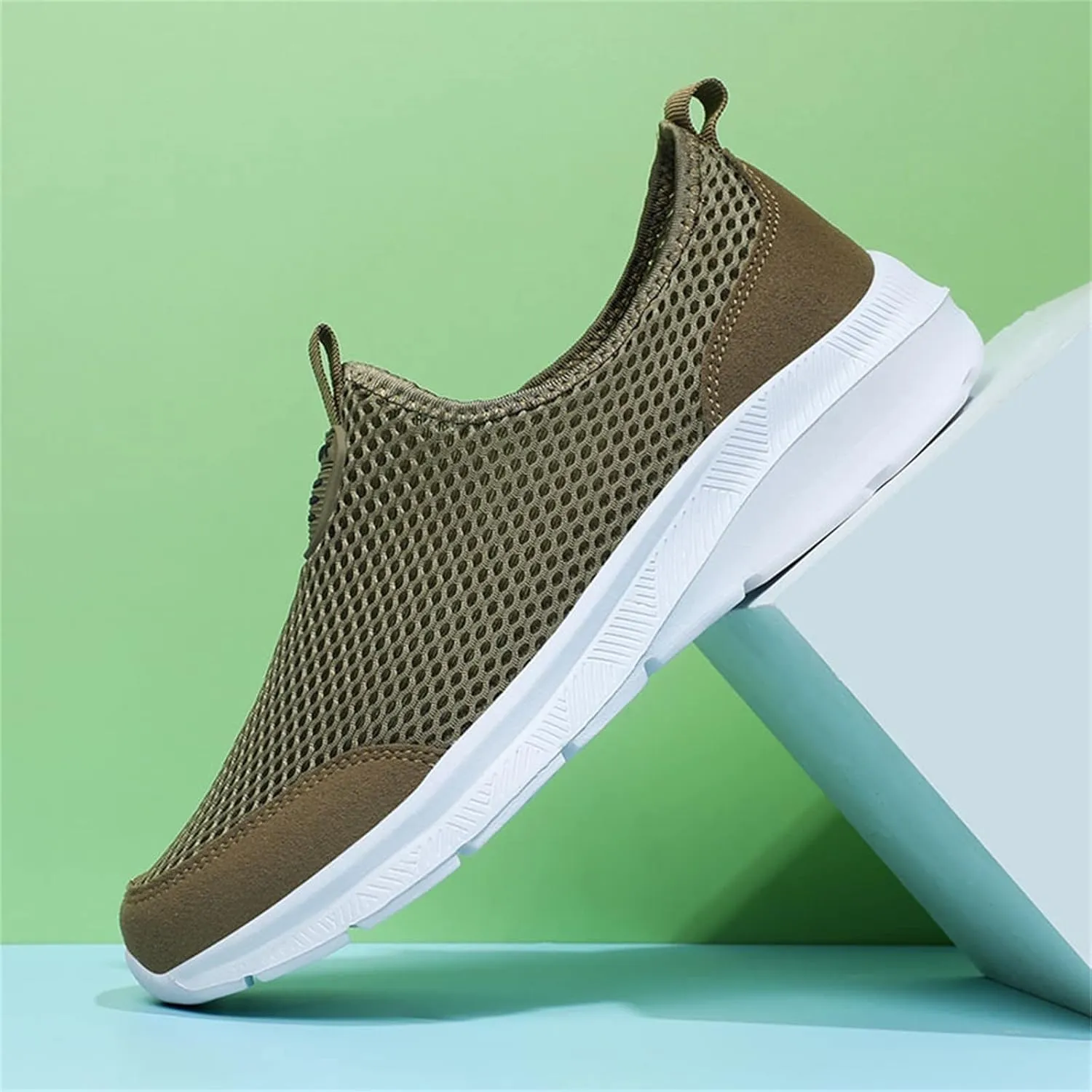 Mens Non Slip Walking Sneakers Lightweight Breathable Slip on Running Shoes Athletic Gym Tennis Shoes for Men