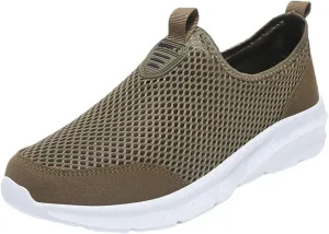 Mens Non Slip Walking Sneakers Lightweight Breathable Slip on Running Shoes Athletic Gym Tennis Shoes for Men