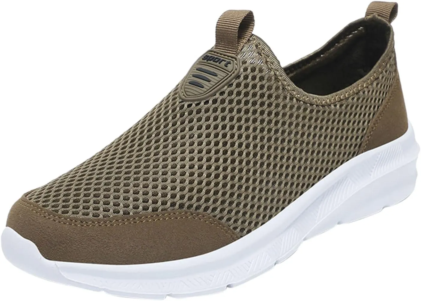 Mens Non Slip Walking Sneakers Lightweight Breathable Slip on Running Shoes Athletic Gym Tennis Shoes for Men