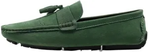 Men's Nubuck Leather Loafers with Tassel - Lightweight Anti-Slip Driving Loafers, Slip-On Style for Casual, Wedding & Work