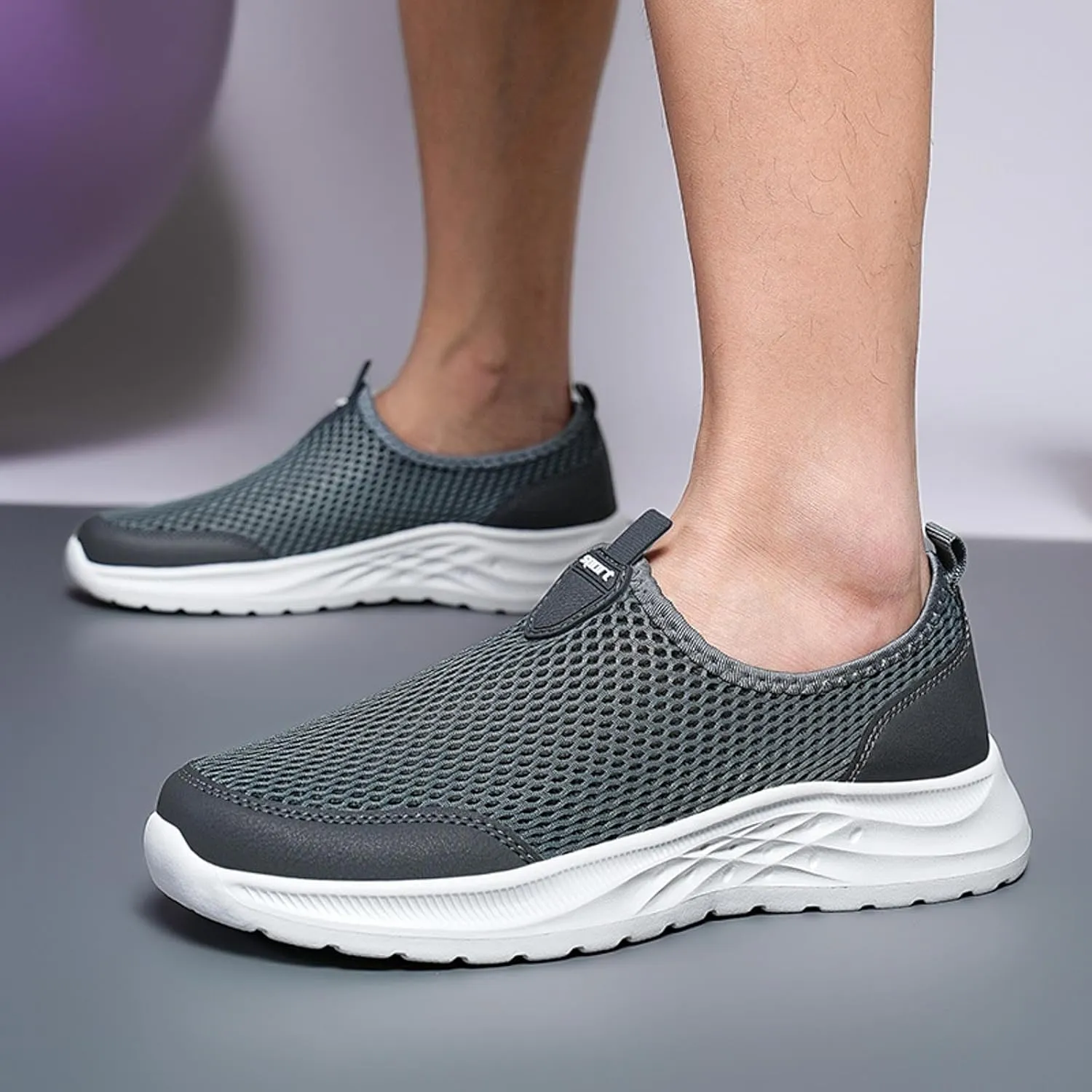 Men's Orthopedic Comfortable Slip-On Shoes Lightweight Breathable Slip On Running Shoe Supportive Walking Shoes