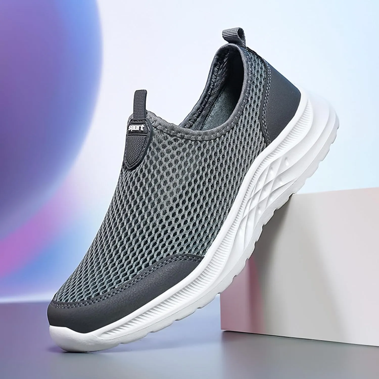 Men's Orthopedic Comfortable Slip-On Shoes Lightweight Breathable Slip On Running Shoe Supportive Walking Shoes