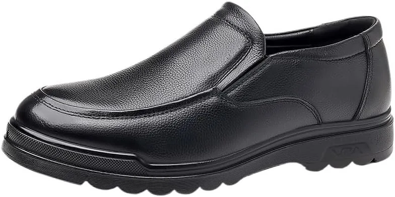 Men's Orthopedic Walking Shoes Genuine Leather Slip On Loafers, Arch Support Lightweight Comfortable Casual Sneakers
