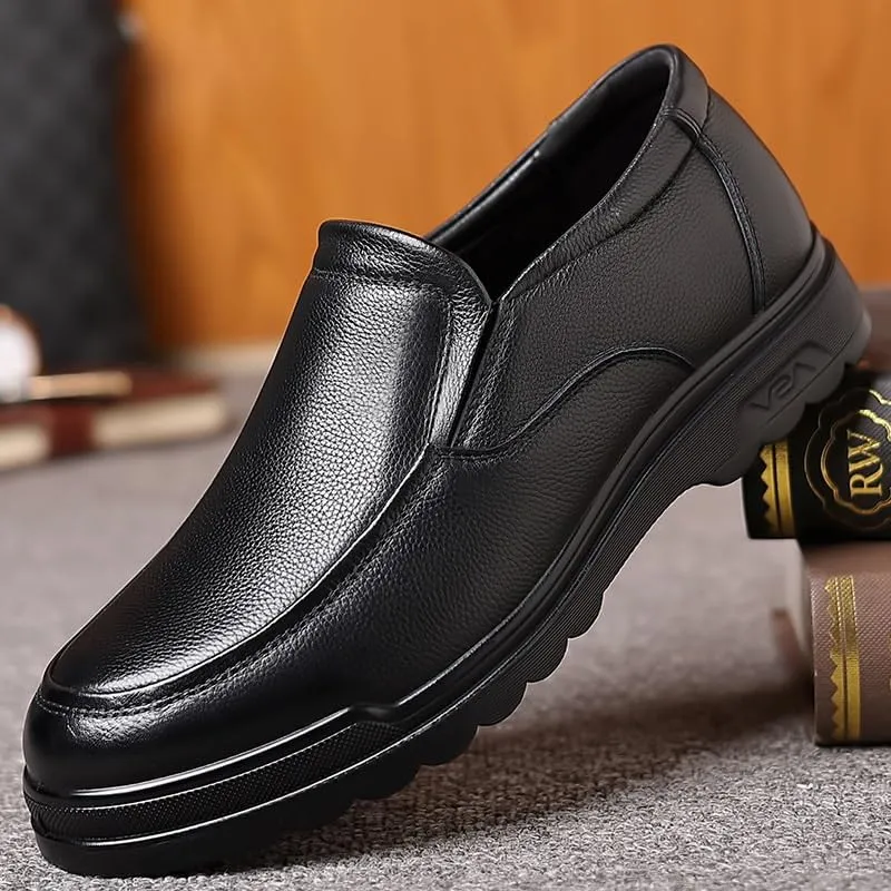 Men's Orthopedic Walking Shoes Genuine Leather Slip On Loafers, Arch Support Lightweight Comfortable Casual Sneakers