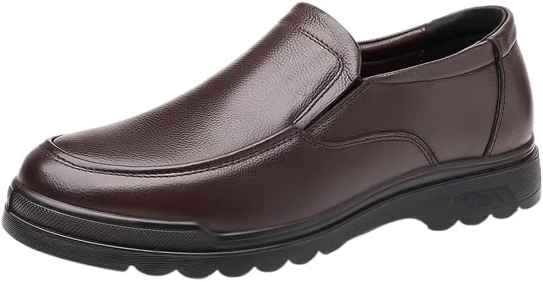 Men's Orthopedic Walking Shoes Genuine Leather Slip On Loafers, Arch Support Lightweight Comfortable Casual Sneakers