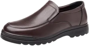 Men's Orthopedic Walking Shoes Genuine Leather Slip On Loafers, Arch Support Lightweight Comfortable Casual Sneakers