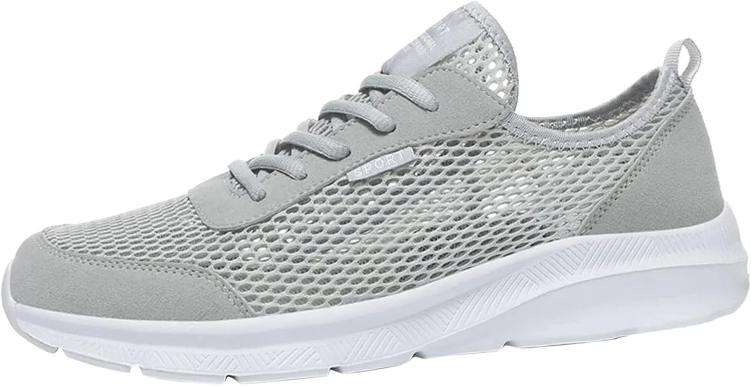 Men's Running Shoes Comfortable Sneakers Casual Lightweight Breathable Lace Up Mesh Walking Sports Shoes