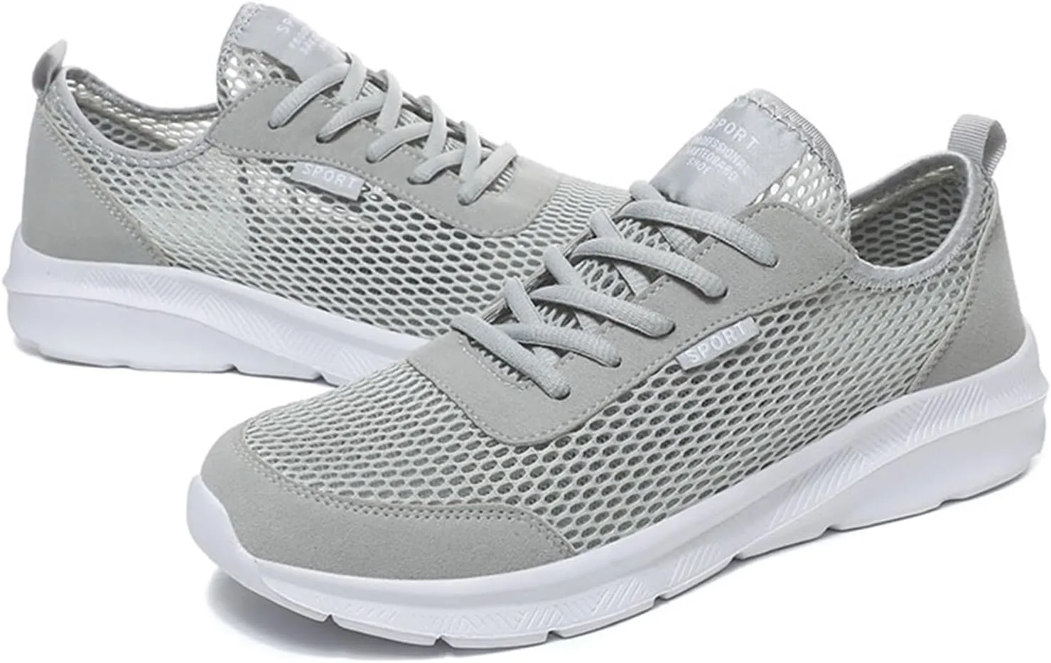 Men's Running Shoes Comfortable Sneakers Casual Lightweight Breathable Lace Up Mesh Walking Sports Shoes