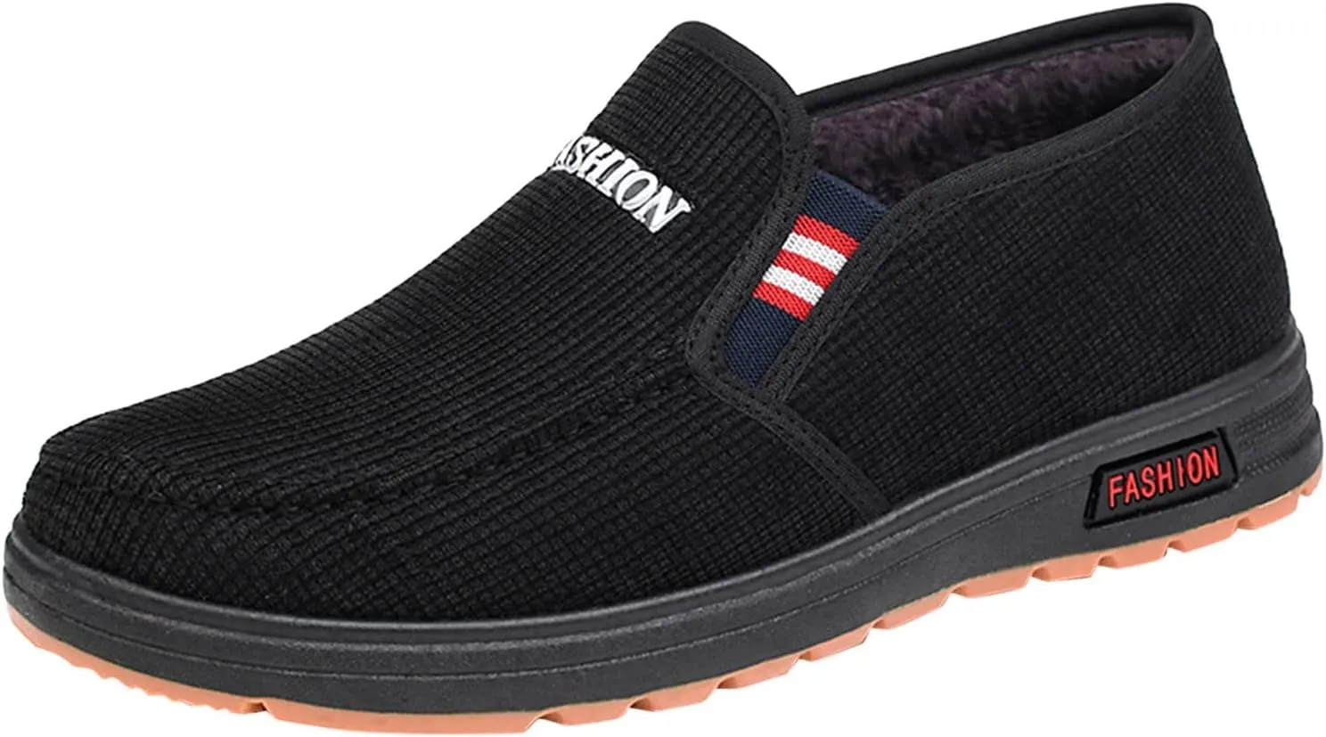 Mens Slip On Fashion and Winter Men Casual Shoes Flat Non Slip On Solid Color Plush Warm and Comfortable