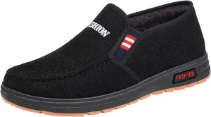Mens Slip On Fashion and Winter Men Casual Shoes Flat Non Slip On Solid Color Plush Warm and Comfortable