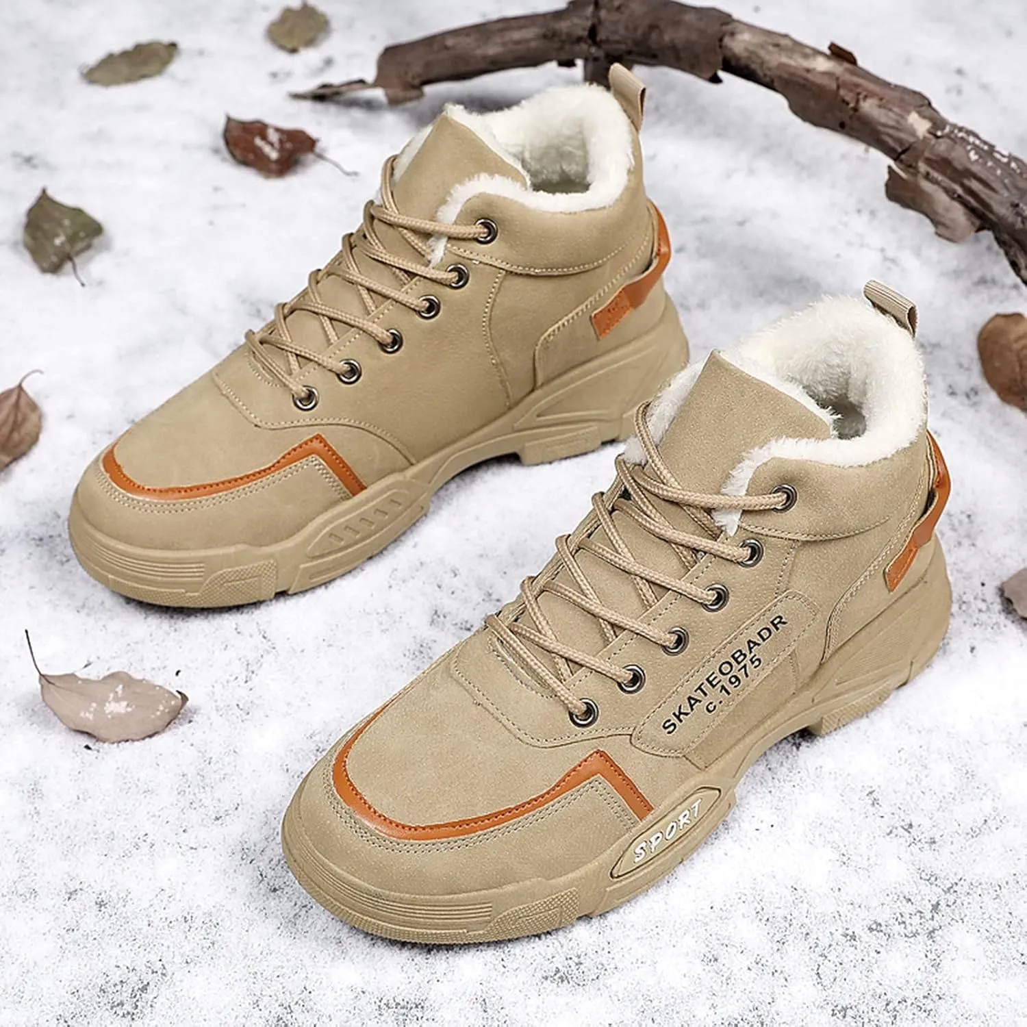 Men's Slip Shoes Men Shoes Winter Plush Casual Men Warm Work Clothes Casual for