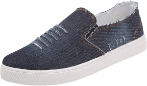 Men's Slip Shoes Men's New Spring and Fisherman's Shoes Canvas Thick Soled Denim Slip On