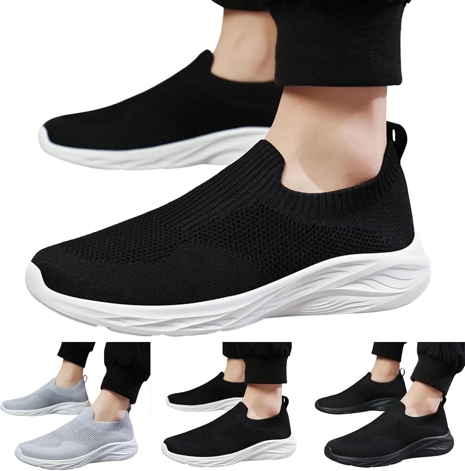 Men's Sport Breathable Mesh Shoes Comfortable Breathable Lightweight Tennis Shoe Arch Support Plantar Fasciitis