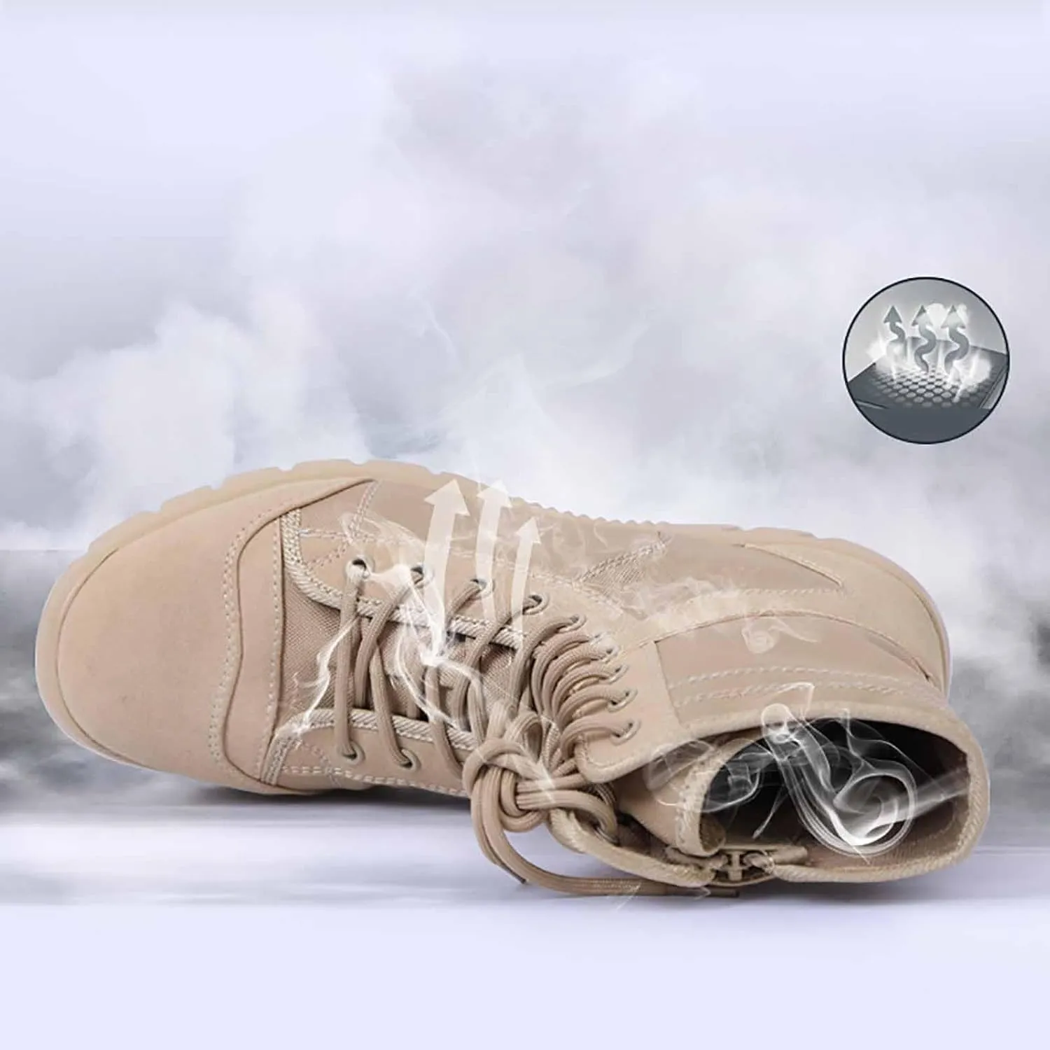 Mens Tactical Boots, Men's Waterproof Hiking Boots Lightweight Combat Boots Durable Suede Leather Military Work Boots Outdoor Work Boots Jungle Boots