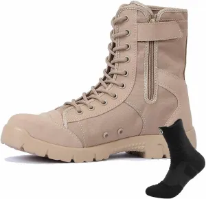 Mens Tactical Boots, Men's Waterproof Hiking Boots Lightweight Combat Boots Durable Suede Leather Military Work Boots Outdoor Work Boots Jungle Boots