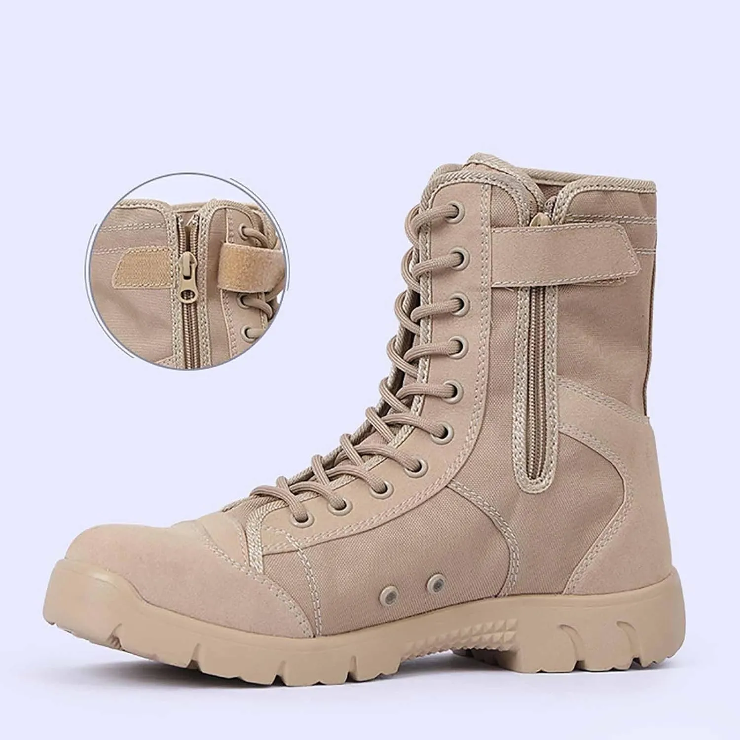Mens Tactical Boots, Men's Waterproof Hiking Boots Lightweight Combat Boots Durable Suede Leather Military Work Boots Outdoor Work Boots Jungle Boots