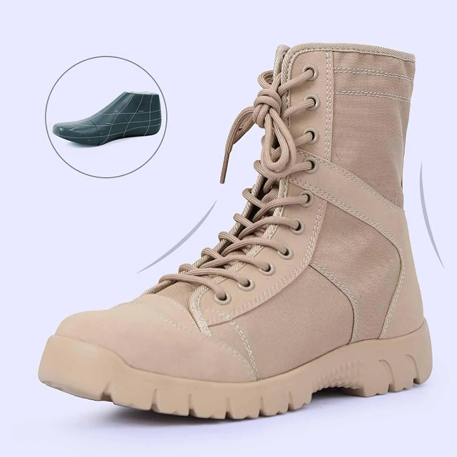 Mens Tactical Boots, Men's Waterproof Hiking Boots Lightweight Combat Boots Durable Suede Leather Military Work Boots Outdoor Work Boots Jungle Boots