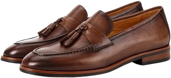 Men's Tassel Leather Shoes,Loafers,Casual Leather Shoes, Business Leather Shoes, Men's Casual British Frosted Fashion Hoes