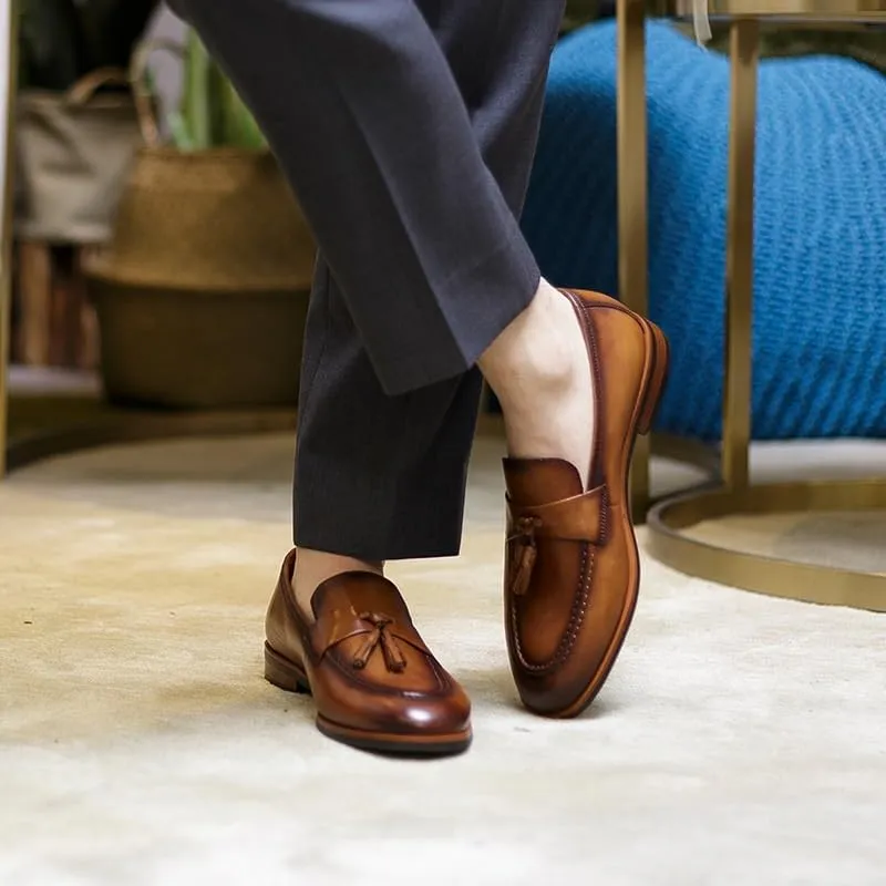 Men's Tassel Leather Shoes,Loafers,Casual Leather Shoes, Business Leather Shoes, Men's Casual British Frosted Fashion Hoes