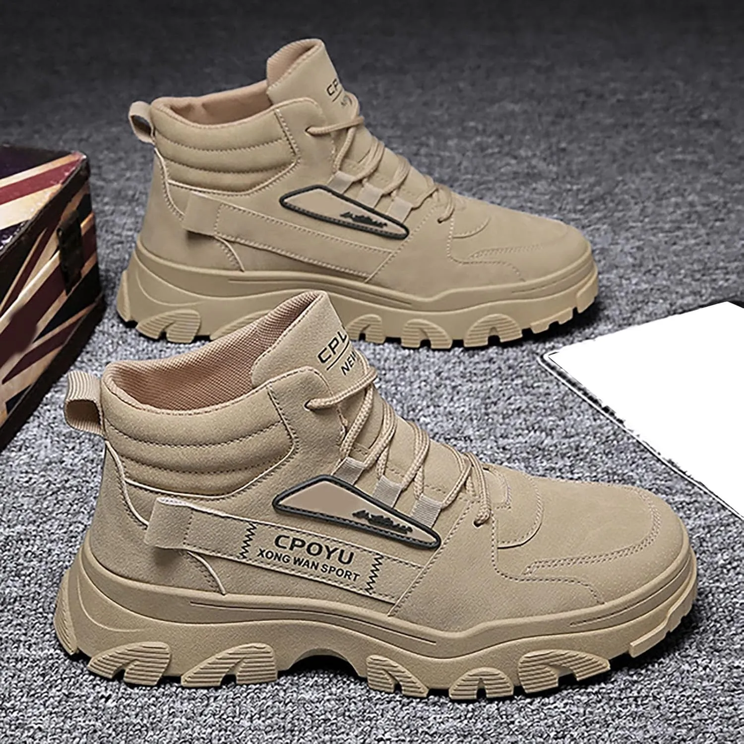 Mens Tennis Shoes Men Fashion Walking Sneakers Non Slip Work Shoes Comfortable Leather Casual Athletic Tennis