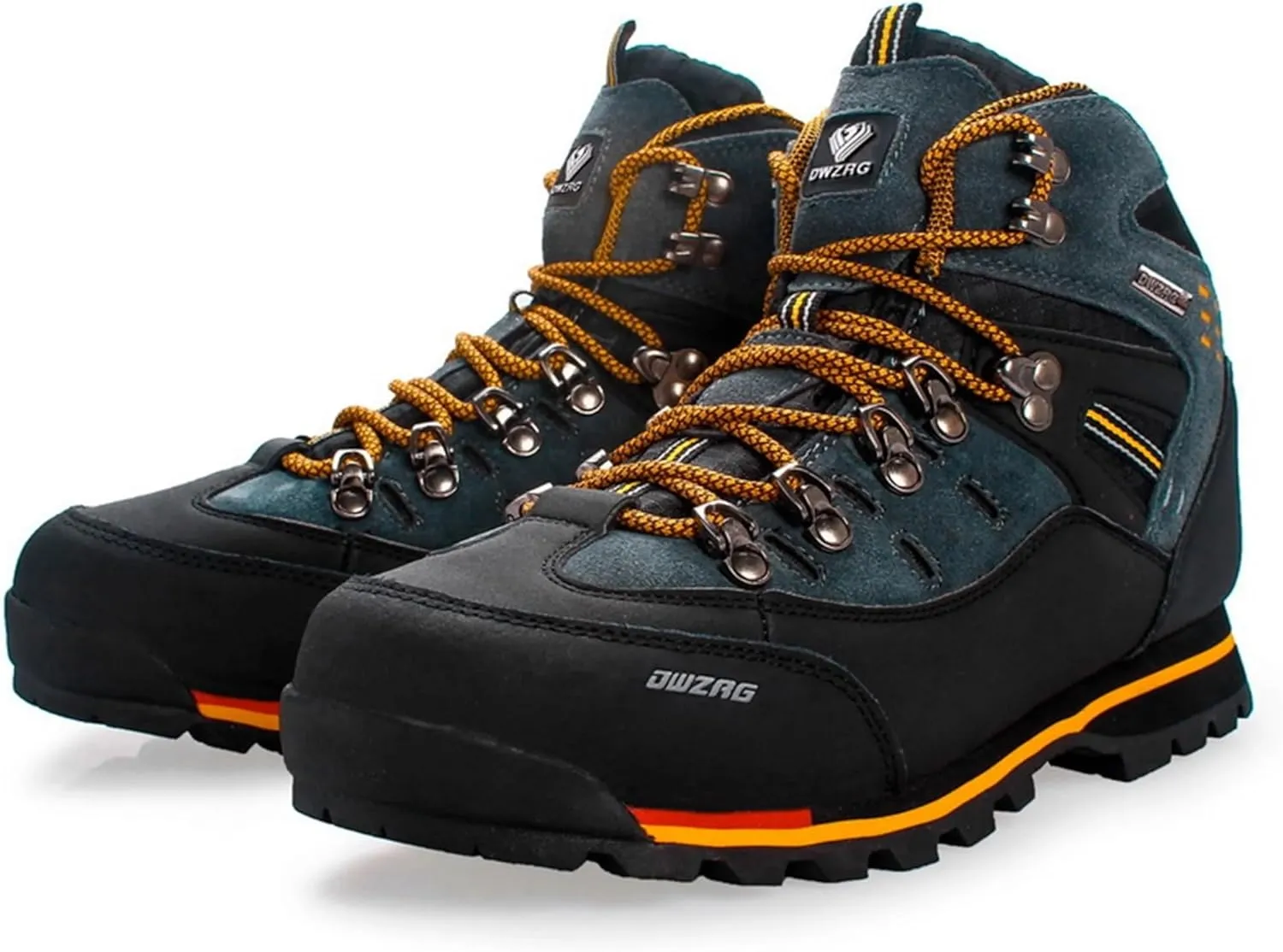Men's Waterproof Leather mid Hiking Boots Outdoor Non-Slip Lightweight Trekking Sneakers