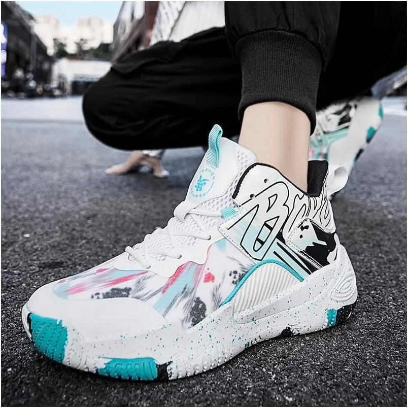 Men's Women's Basketball Shoes Ultra-Light high-top Fashion Anti-Slip Breathable Sneakers