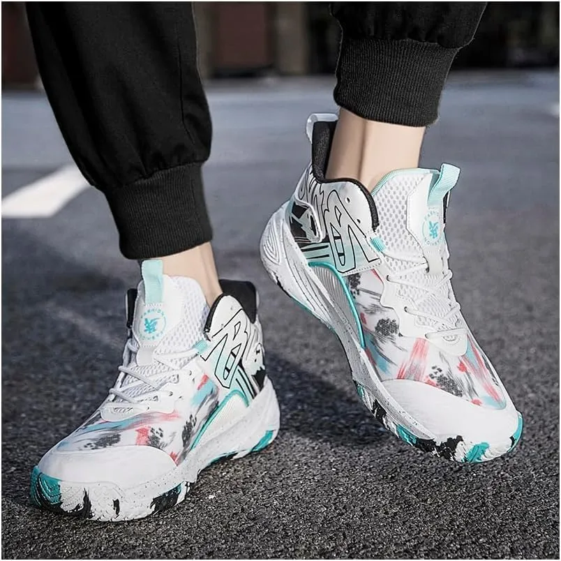 Men's Women's Basketball Shoes Ultra-Light high-top Fashion Anti-Slip Breathable Sneakers