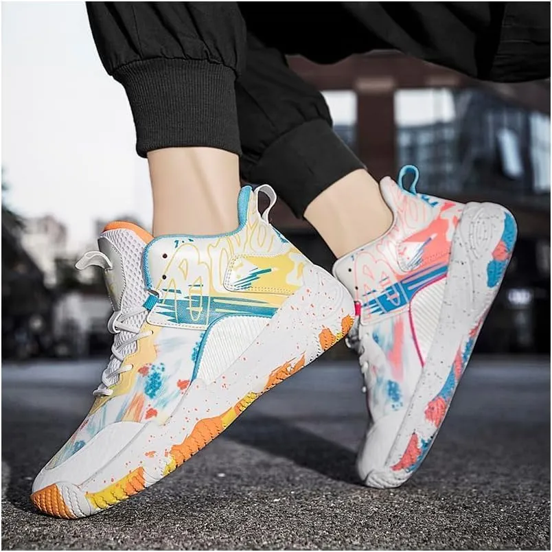 Men's Women's Basketball Shoes Ultra-Light high-top Fashion Anti-Slip Breathable Sneakers