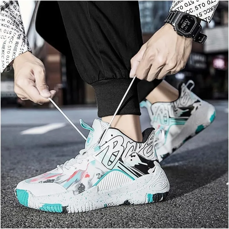 Men's Women's Basketball Shoes Ultra-Light high-top Fashion Anti-Slip Breathable Sneakers