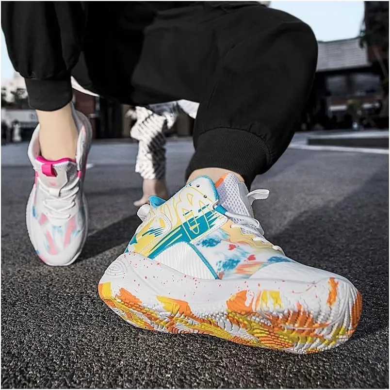 Men's Women's Basketball Shoes Ultra-Light high-top Fashion Anti-Slip Breathable Sneakers