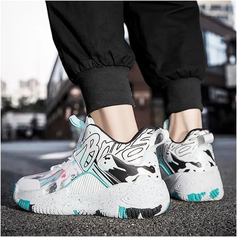 Men's Women's Basketball Shoes Ultra-Light high-top Fashion Anti-Slip Breathable Sneakers
