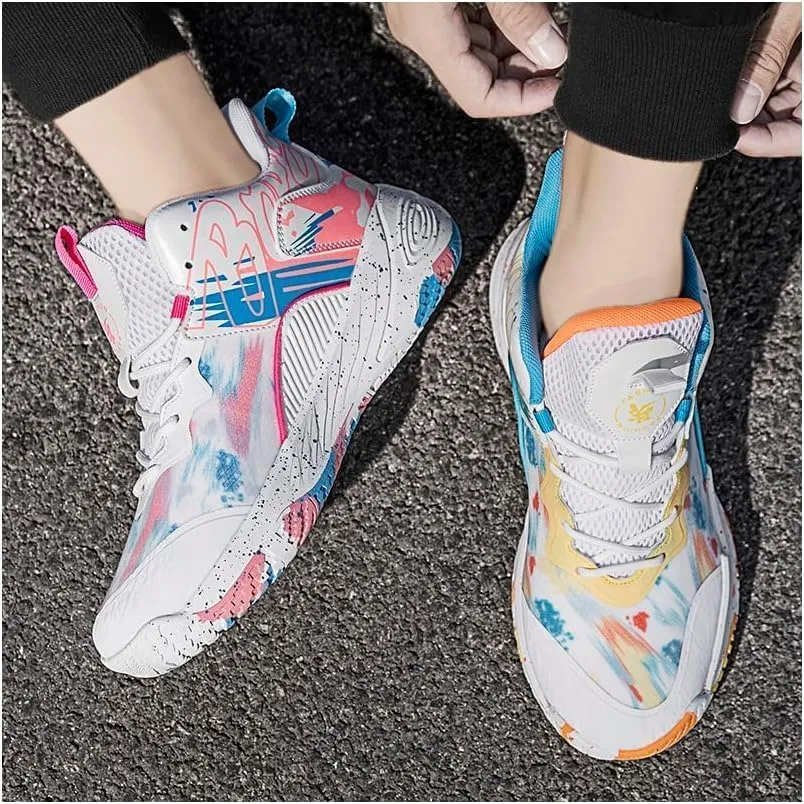 Men's Women's Basketball Shoes Ultra-Light high-top Fashion Anti-Slip Breathable Sneakers