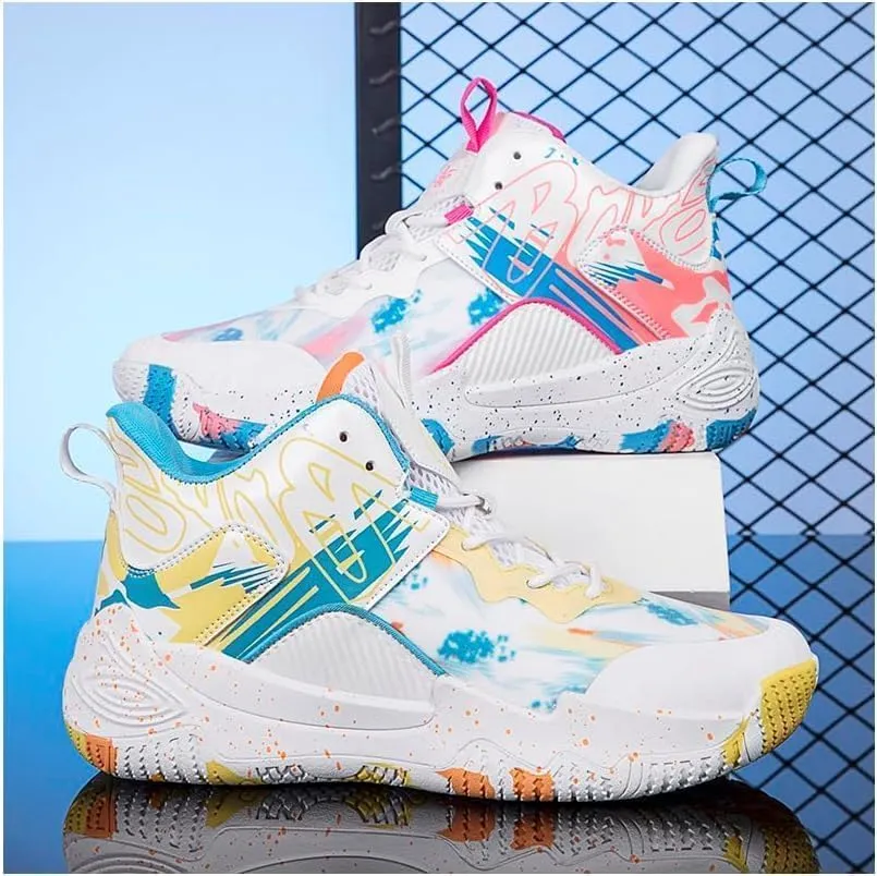 Men's Women's Basketball Shoes Ultra-Light high-top Fashion Anti-Slip Breathable Sneakers